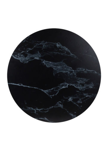 Round Ciro Melamine Table Top, Black Marble
